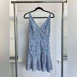 YUMI KIM Blue V-neck Lace Mini Dress size XS